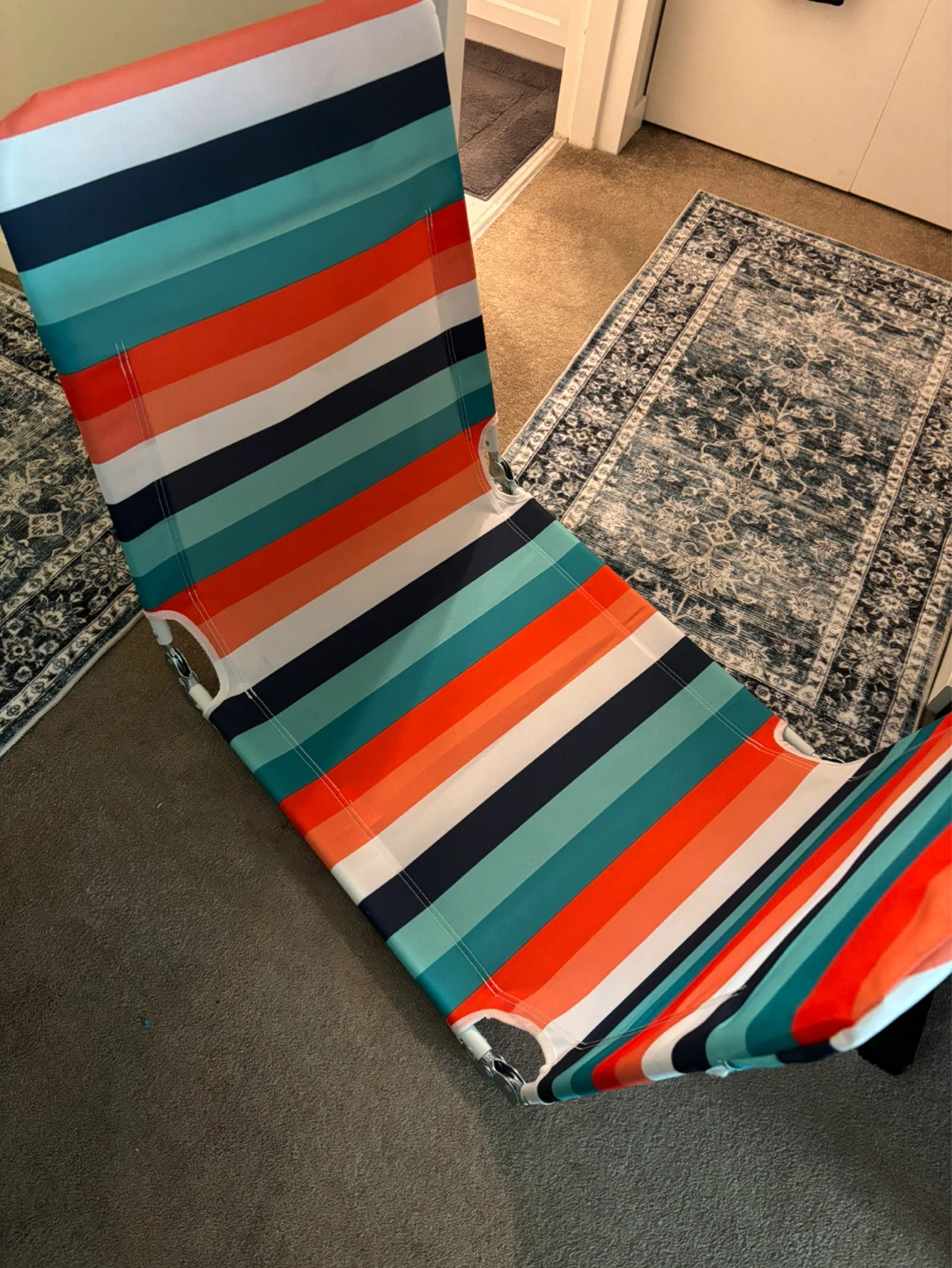 Striped Beach lounge tri-fold