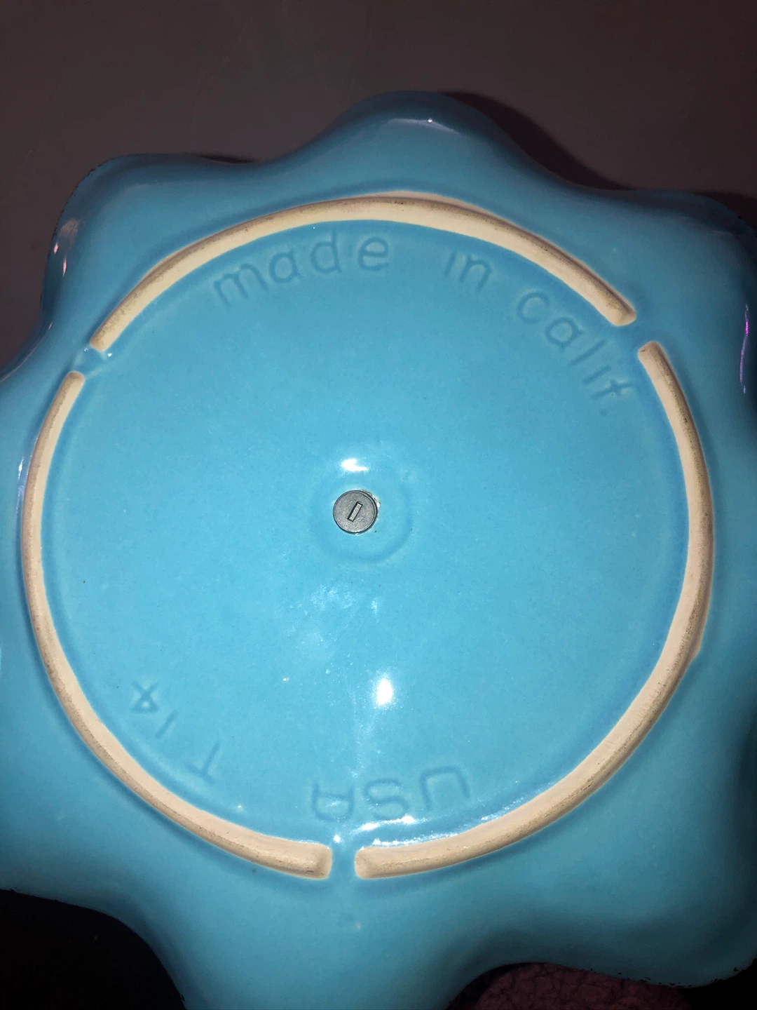 Vintage Teal & Gold Two Tiered Serving Platter. Like New. - photo 5