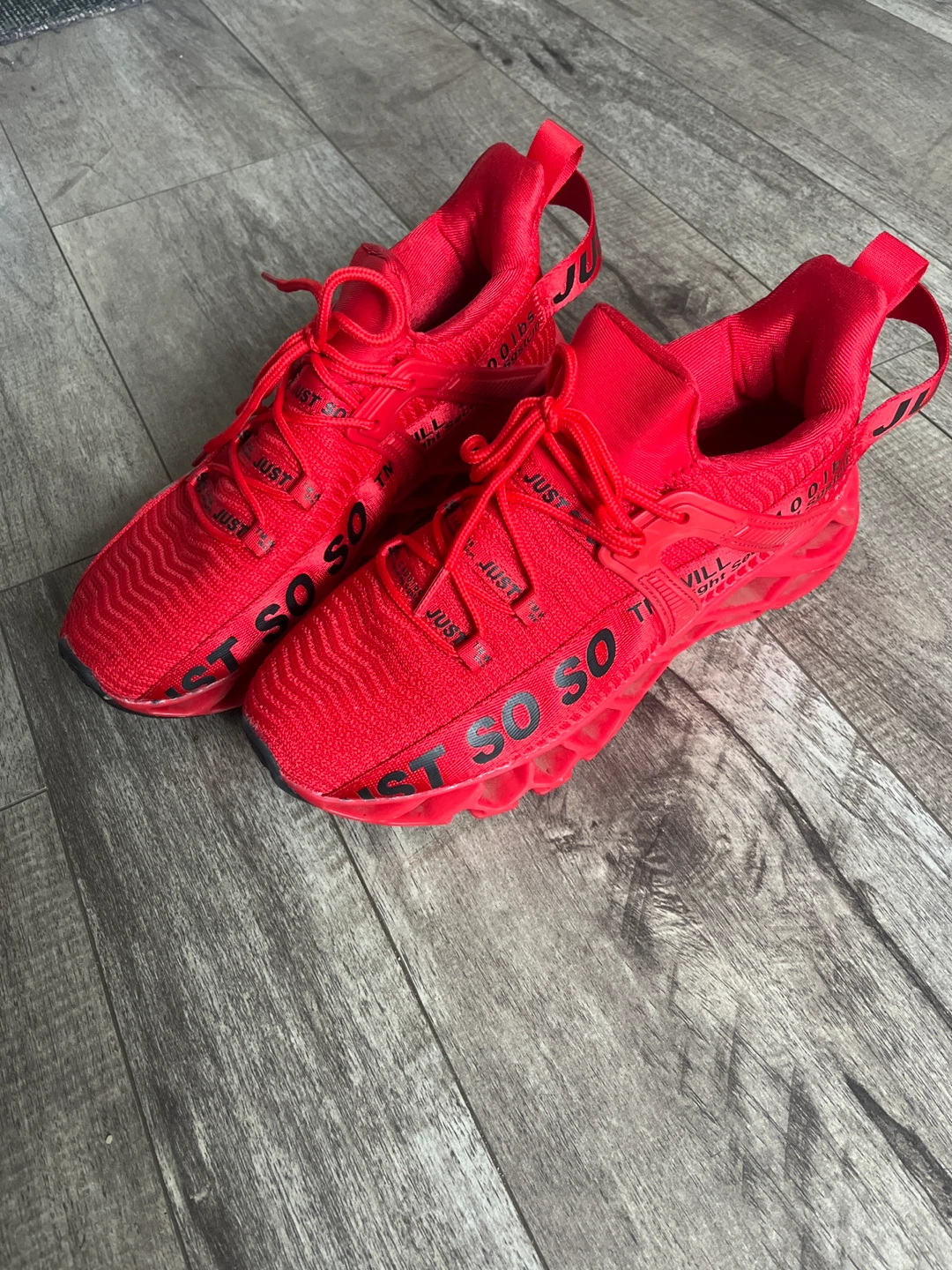 Red Athletic Shoes Just So So