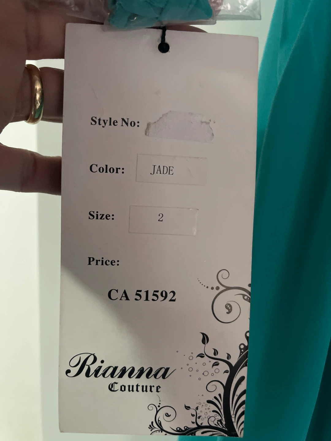 Rianna Couture Strapless Gown - Jade, Size 2 - photo 2