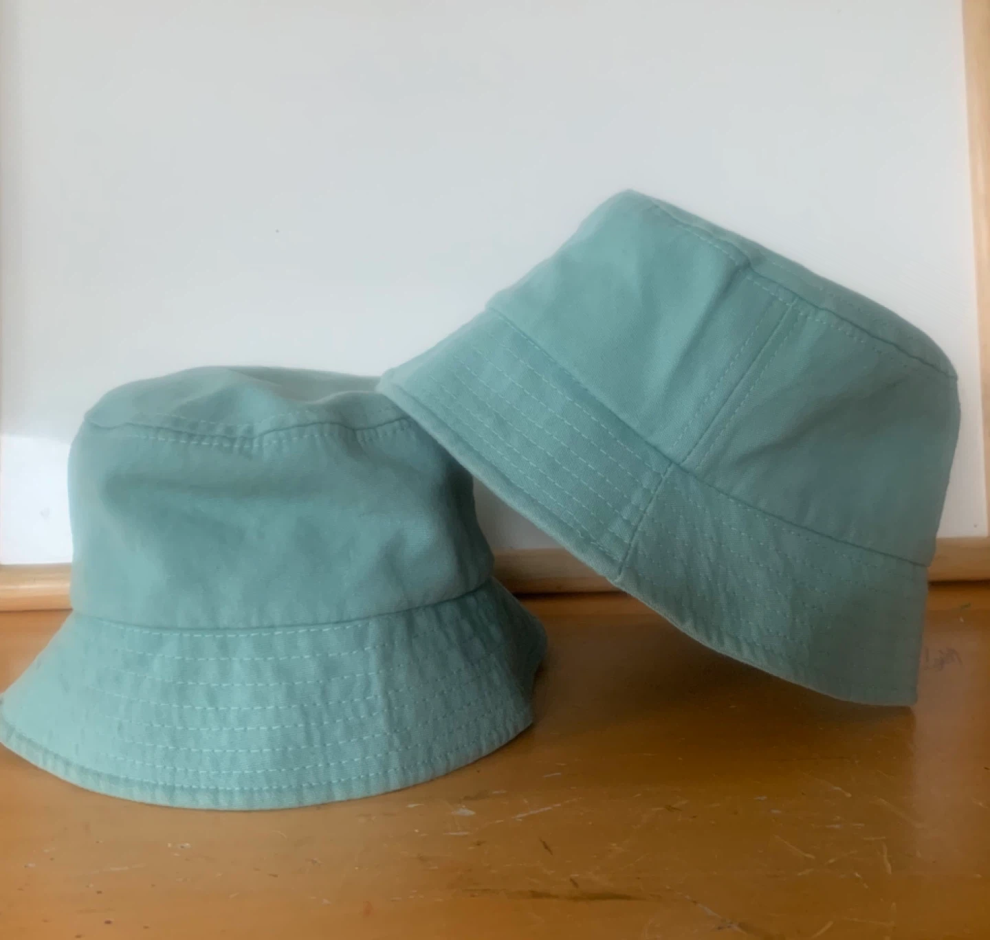 Two Seafoam Green Bucket Hats
