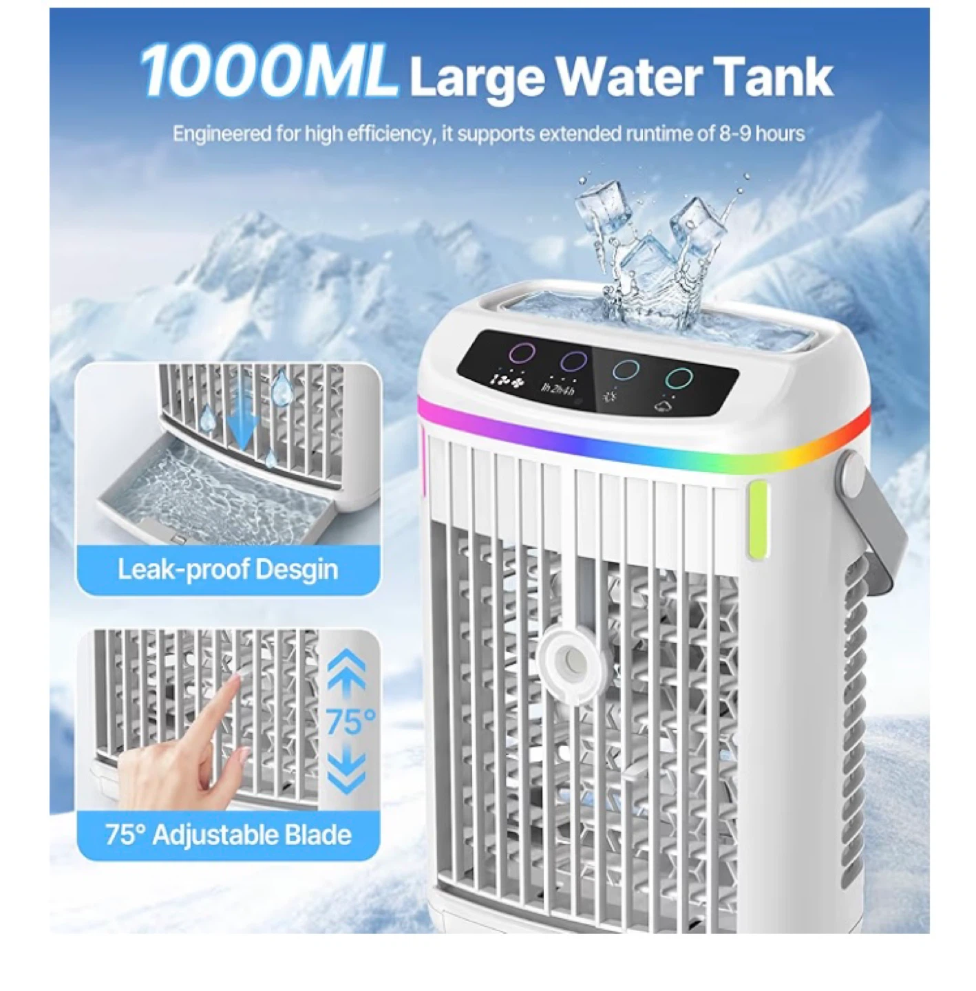 Portable Air Cooler Fan Humidifier with Remote Control - photo 4