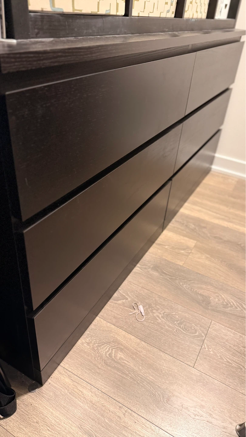 IKEA 6 drawers Dark Wood Dresser - photo 2
