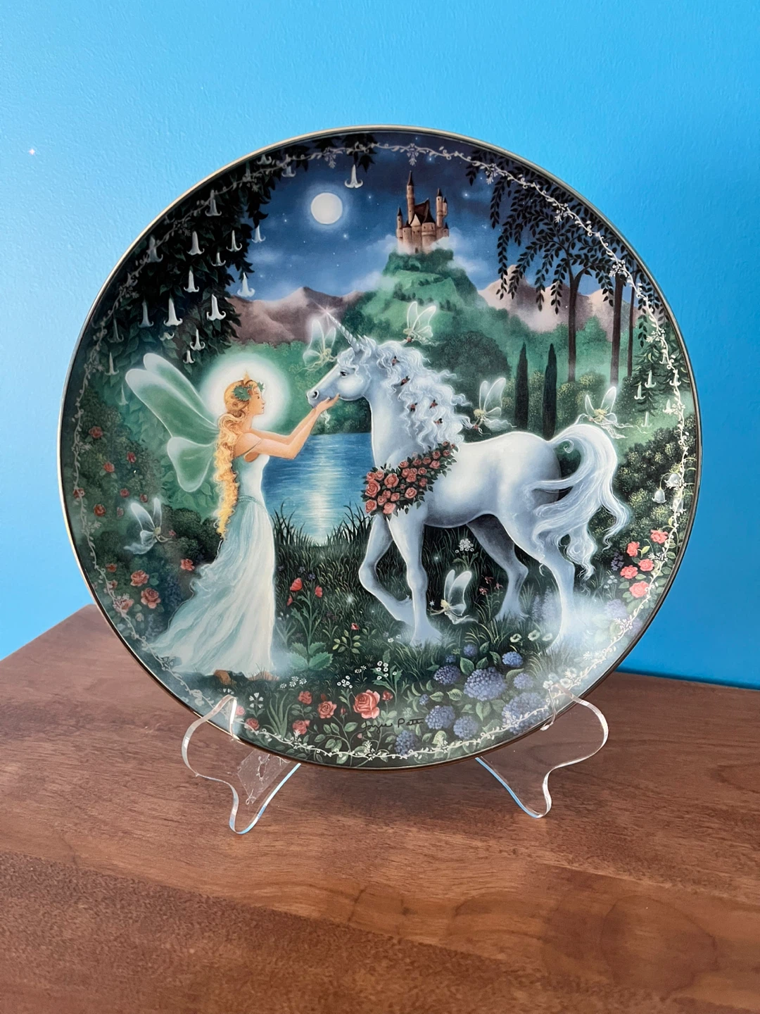 Fantasy Unicorn and Fairy Collector Plate - photo 2