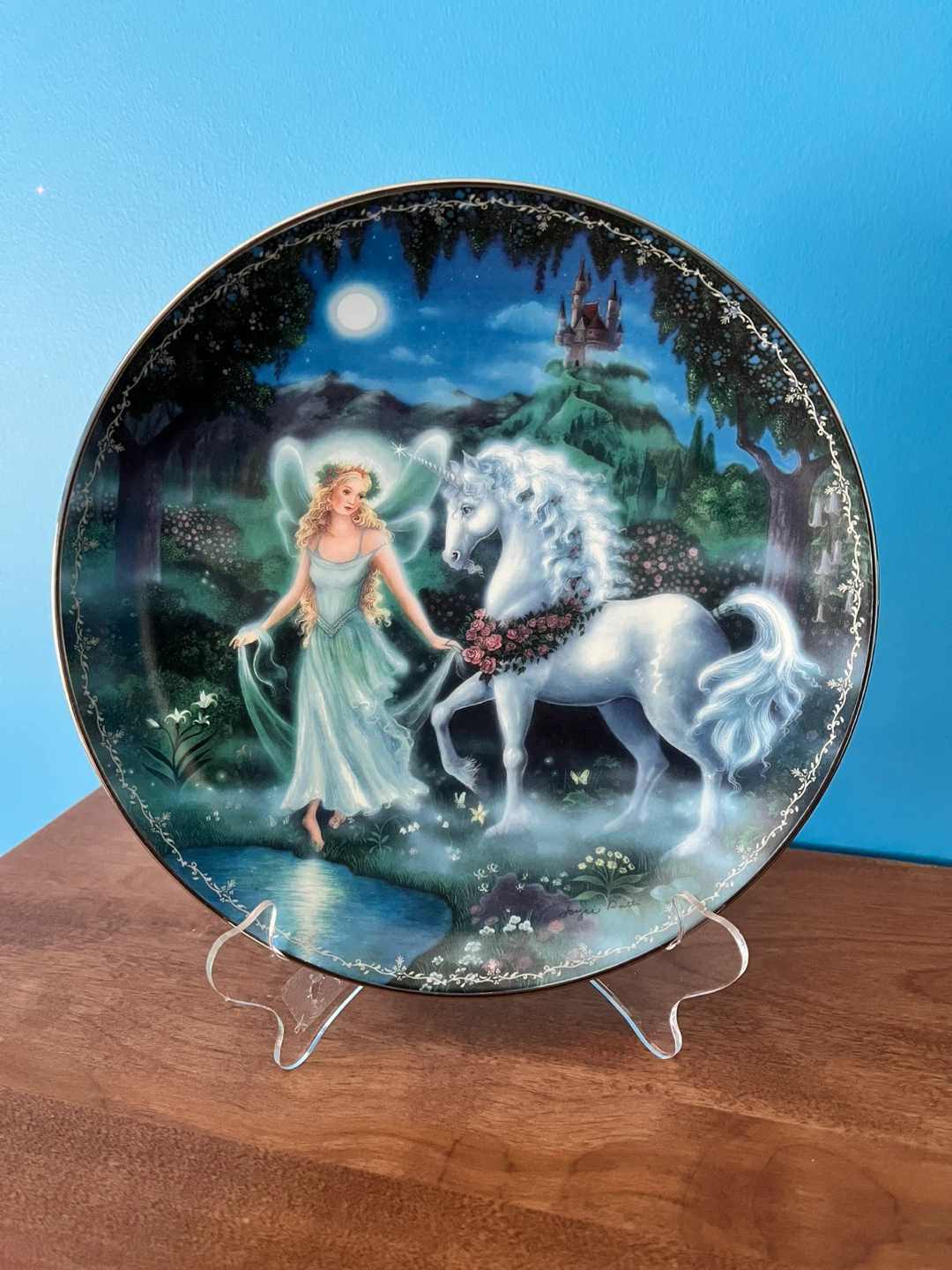 Fantasy Unicorn and Fairy Collector Plate - photo 3