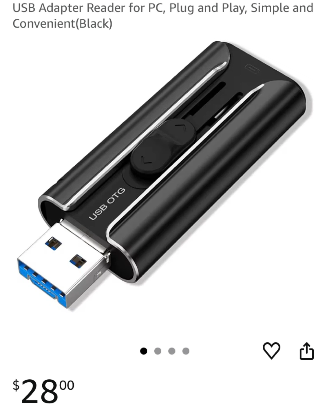 USB OTG Adapter Card Reader for PC