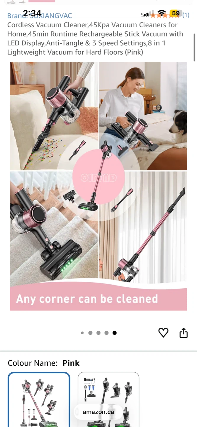 XIANGVAC Cordless Vacuum Cleaner - Pink - photo 2