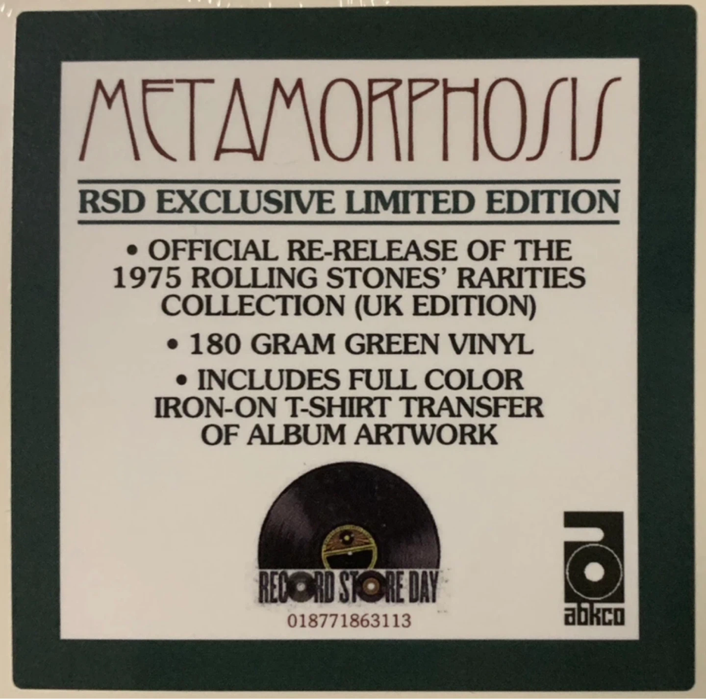 Rolling Stones Metamorphosis RSD Ltd Edition Green Vinyl - photo 2