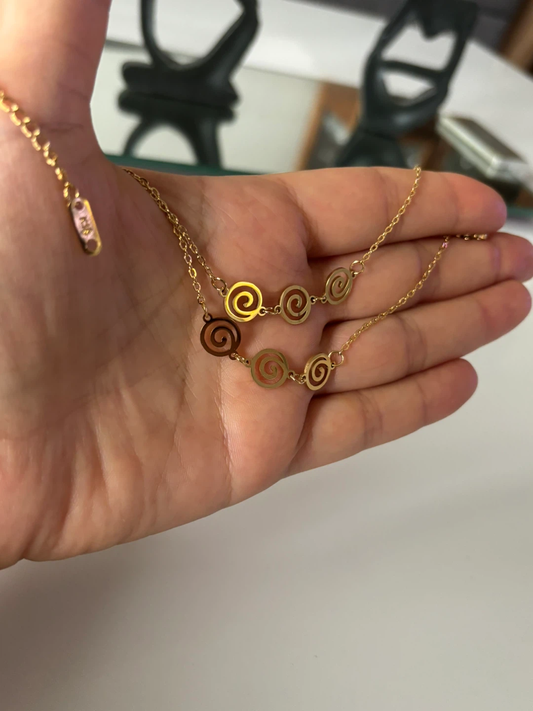 Gold-plated toned Spiral Necklace