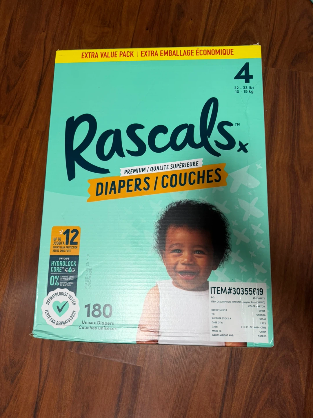 Unopened Rascals Premium Diapers - Size 4 & Size 8 - photo 3