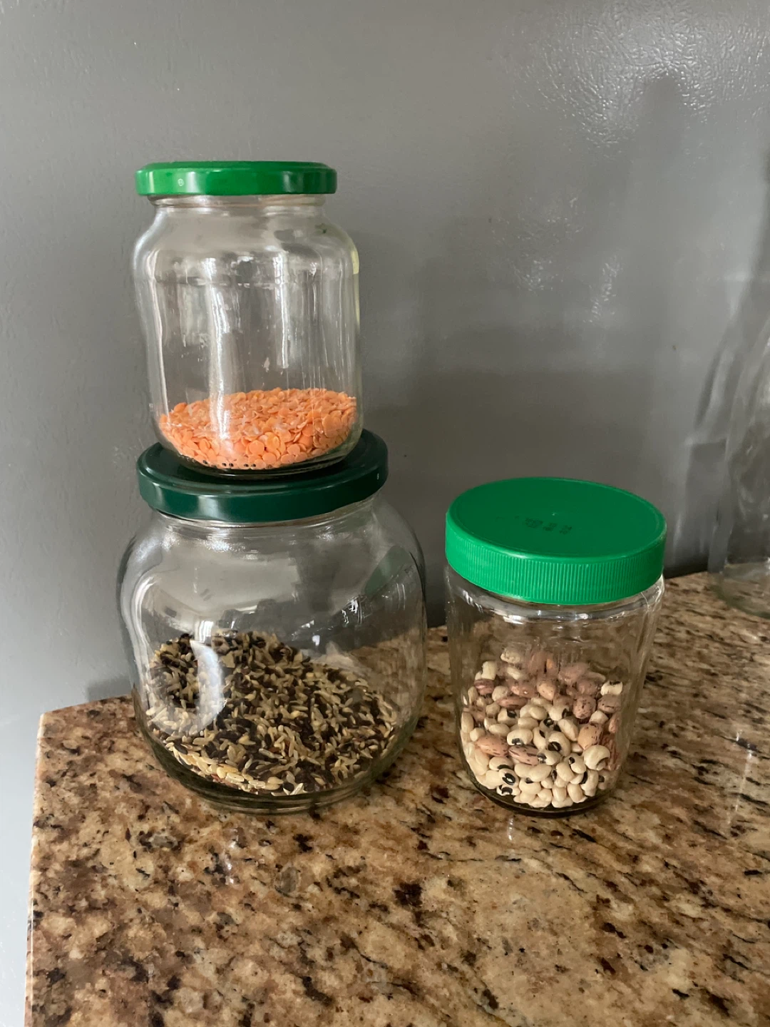 Set of glass jars and bottles for food storage - photo 3