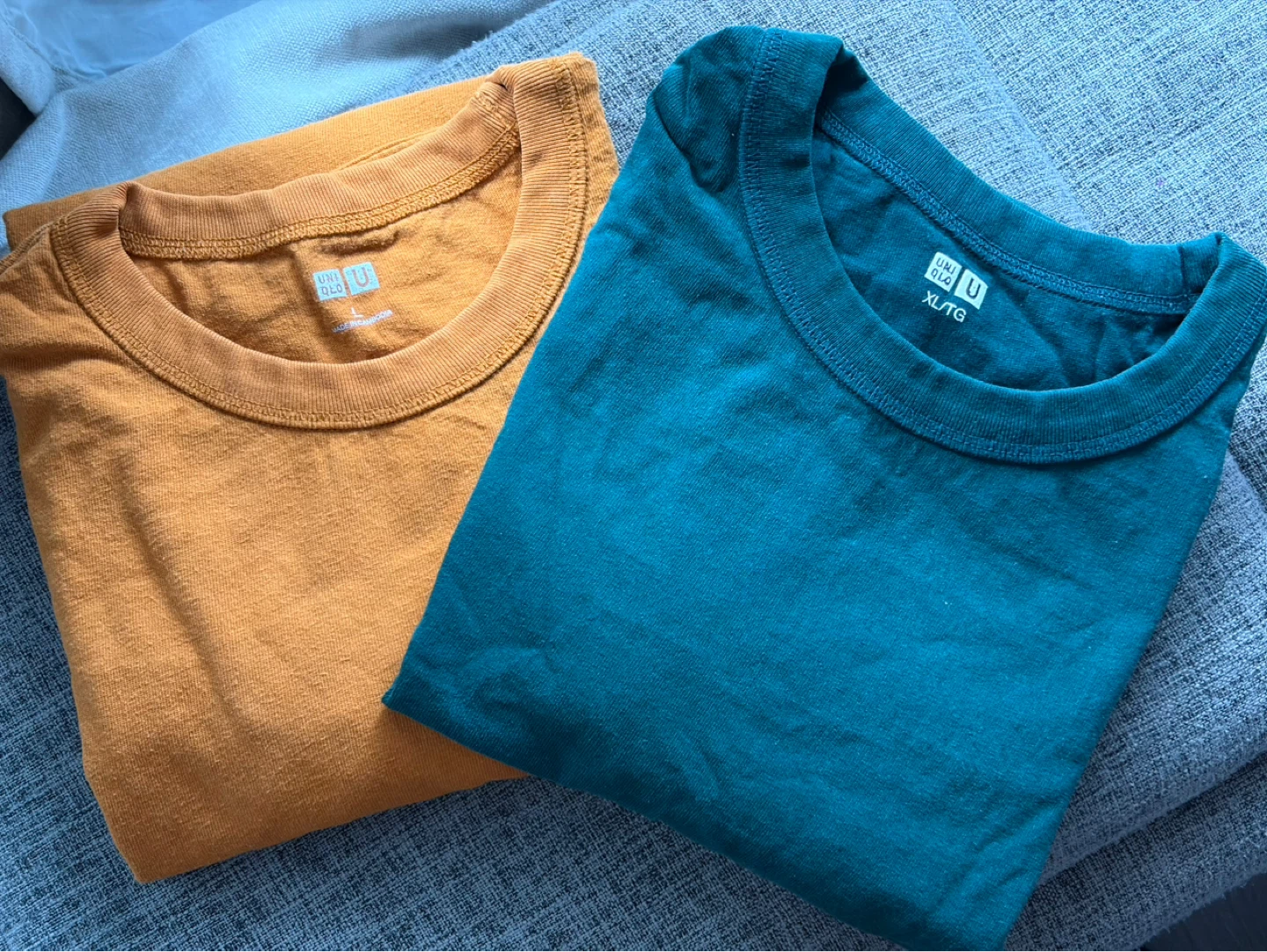 Uniqlo U T-Shirts (Mustards& blue/green)