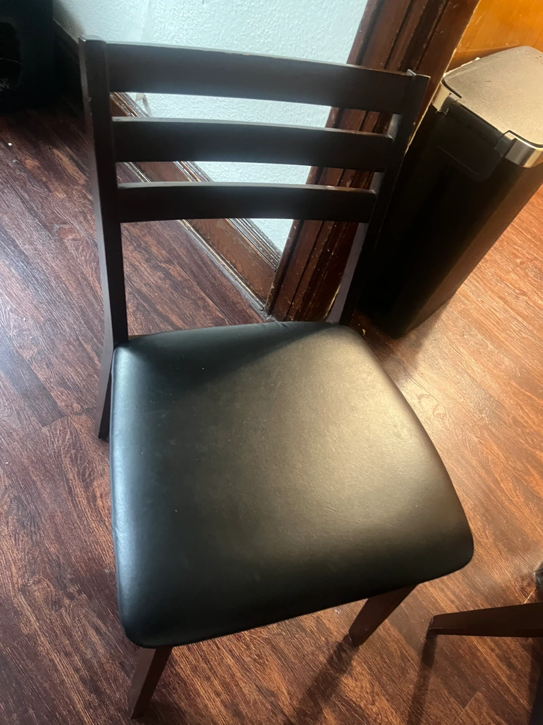 Set of 4 Black Dining Chairs with Wooden Frames