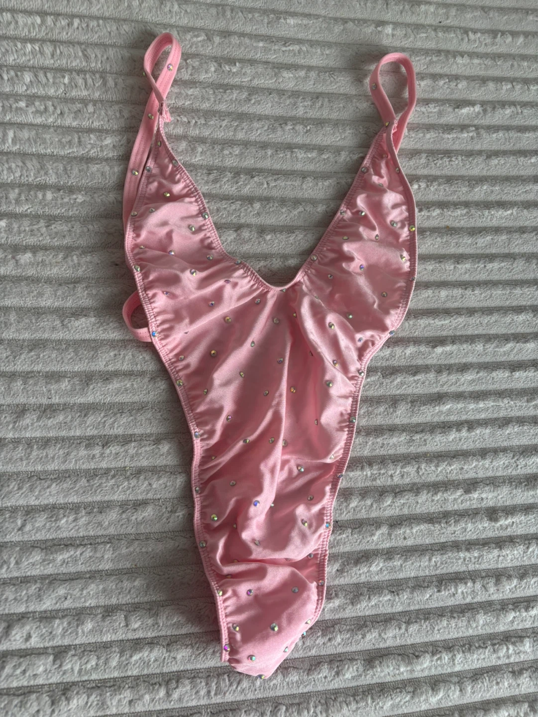Pink Rhinestone Thong Lingerie