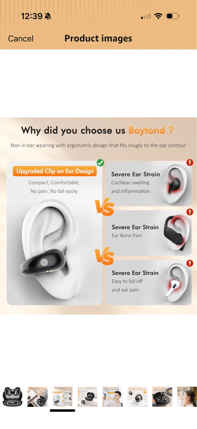 Brand New Bluetooth 5.3 Open-Ear Clip Wireless Earbuds - photo 3
