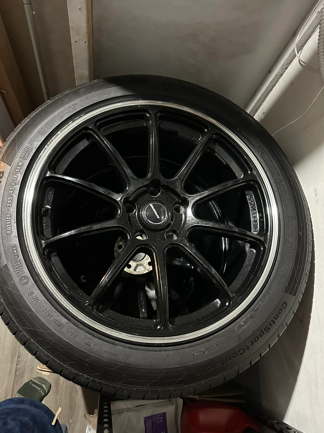 Enkei Black Alloy Wheels with Continental Tires - photo 2