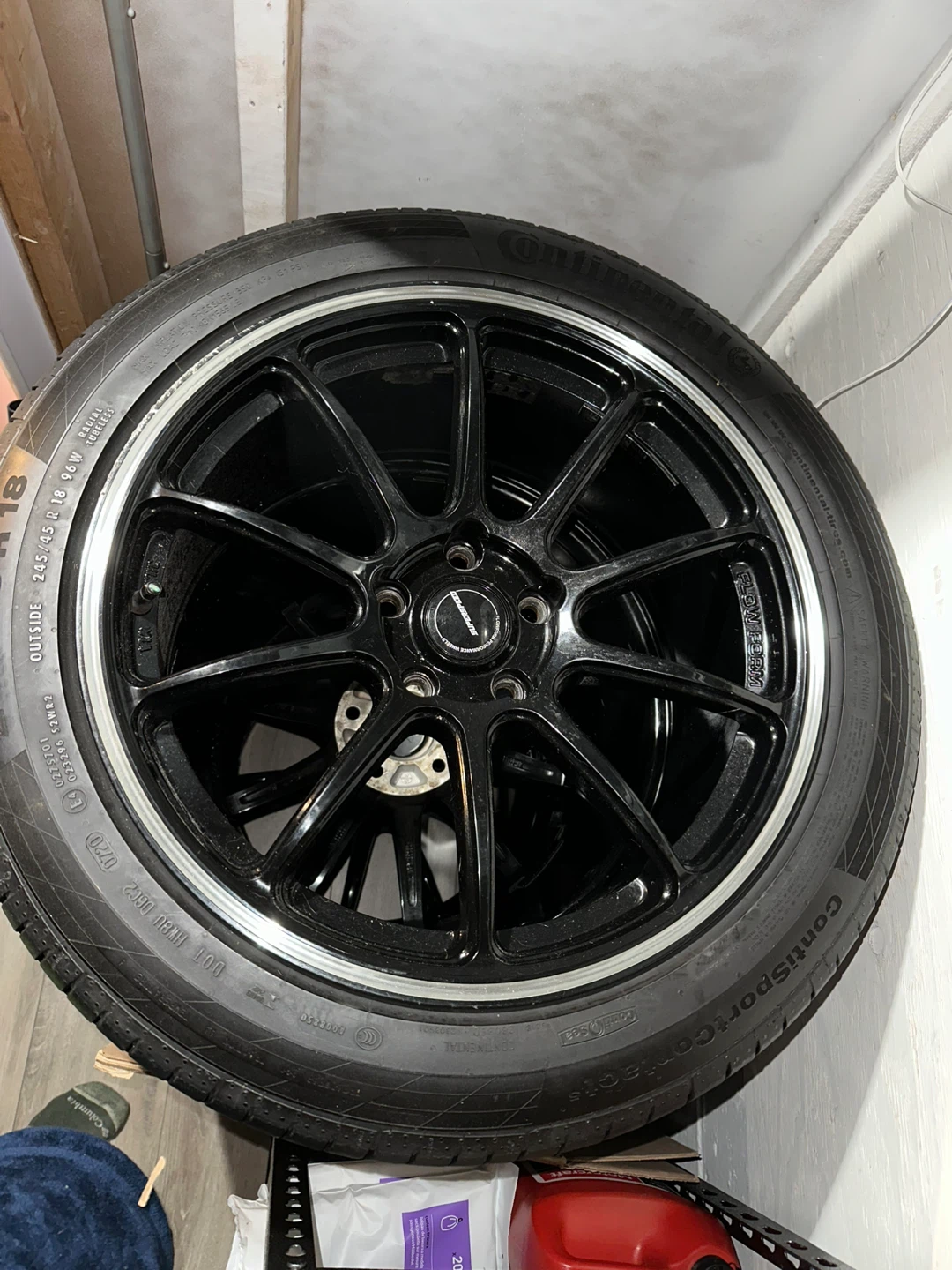 Enkei Black Alloy Wheels with Continental Tires