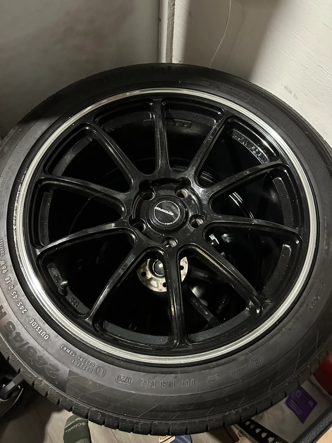Enkei Black Alloy Wheels with Continental Tires - photo 3