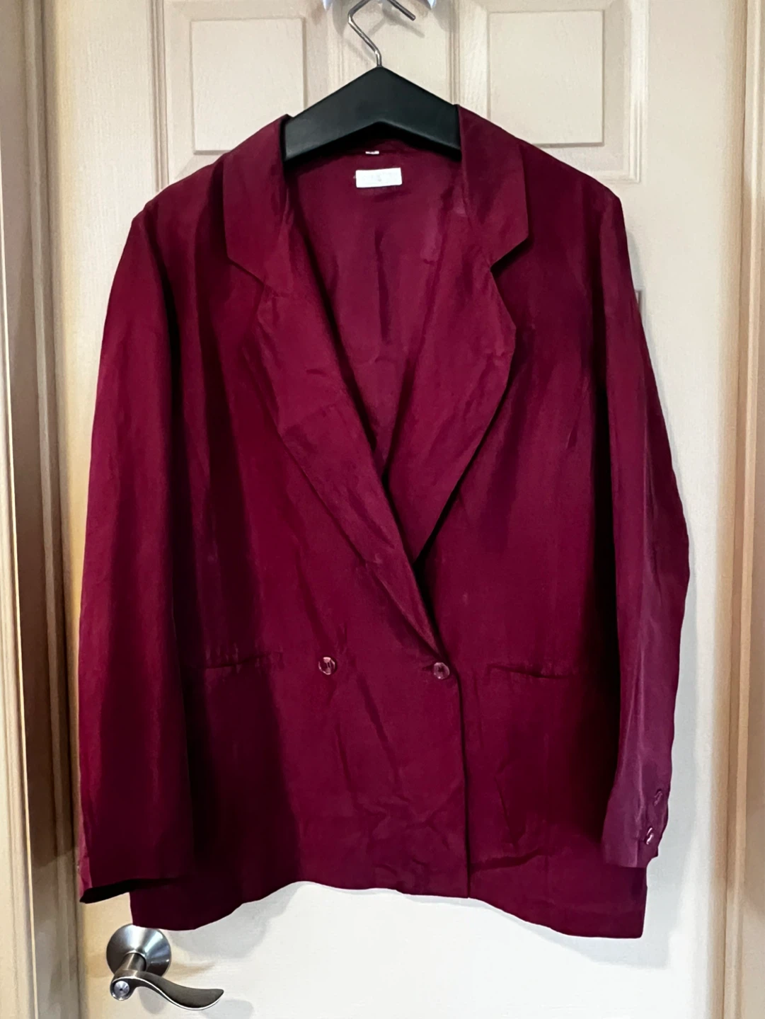 Maroon Silk Blazer Size 42 - photo 3