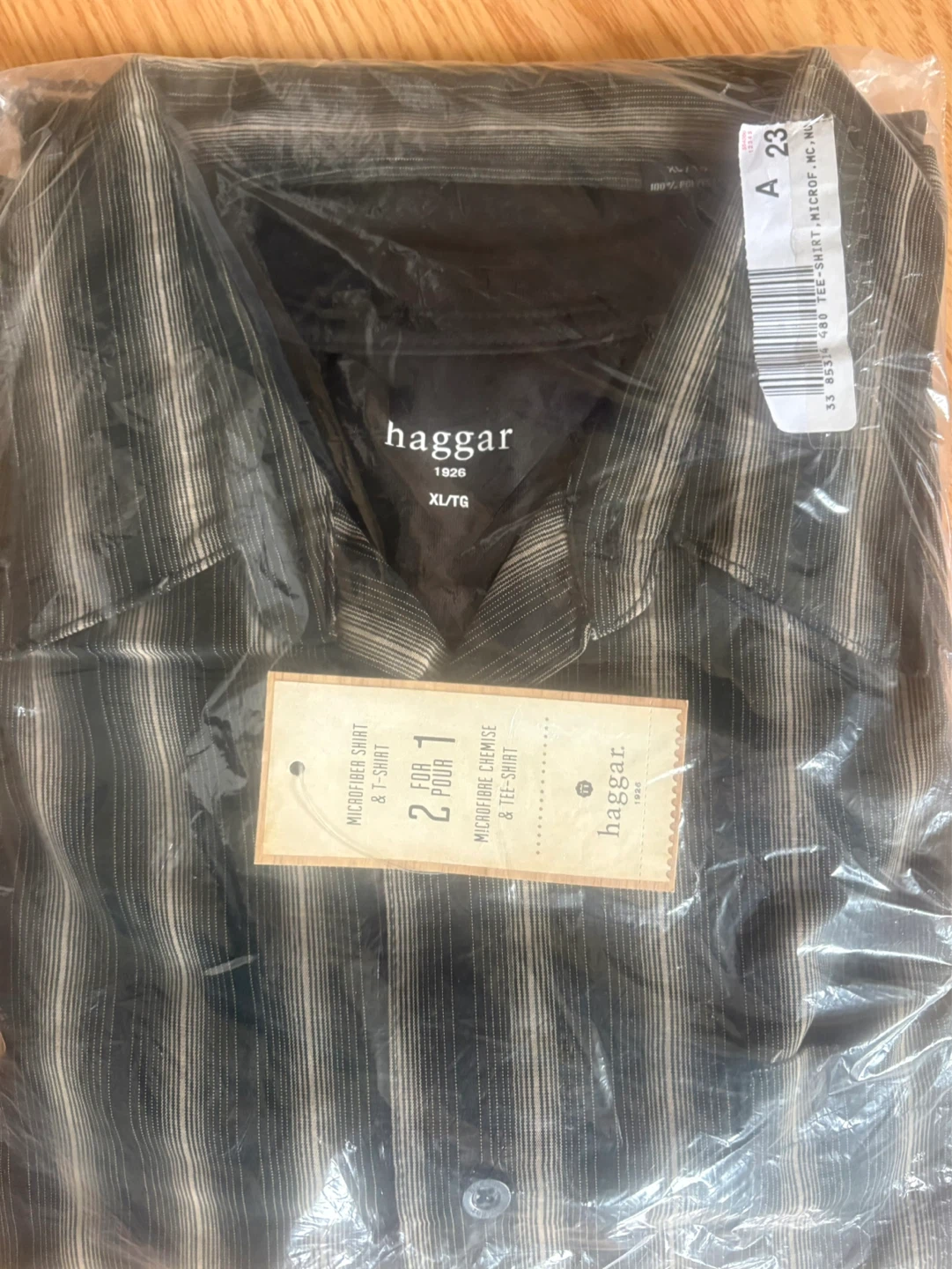 Haggar Microfiber Shirt & Tee-Shirt - XL/TG