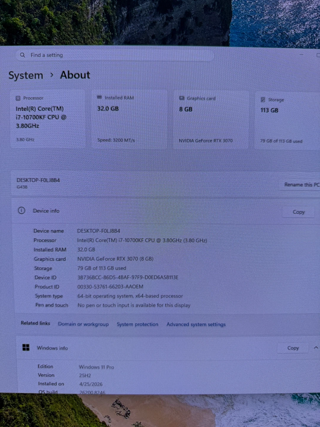 Gaming PC RTX 3070 i7 32GB RAM - photo 4