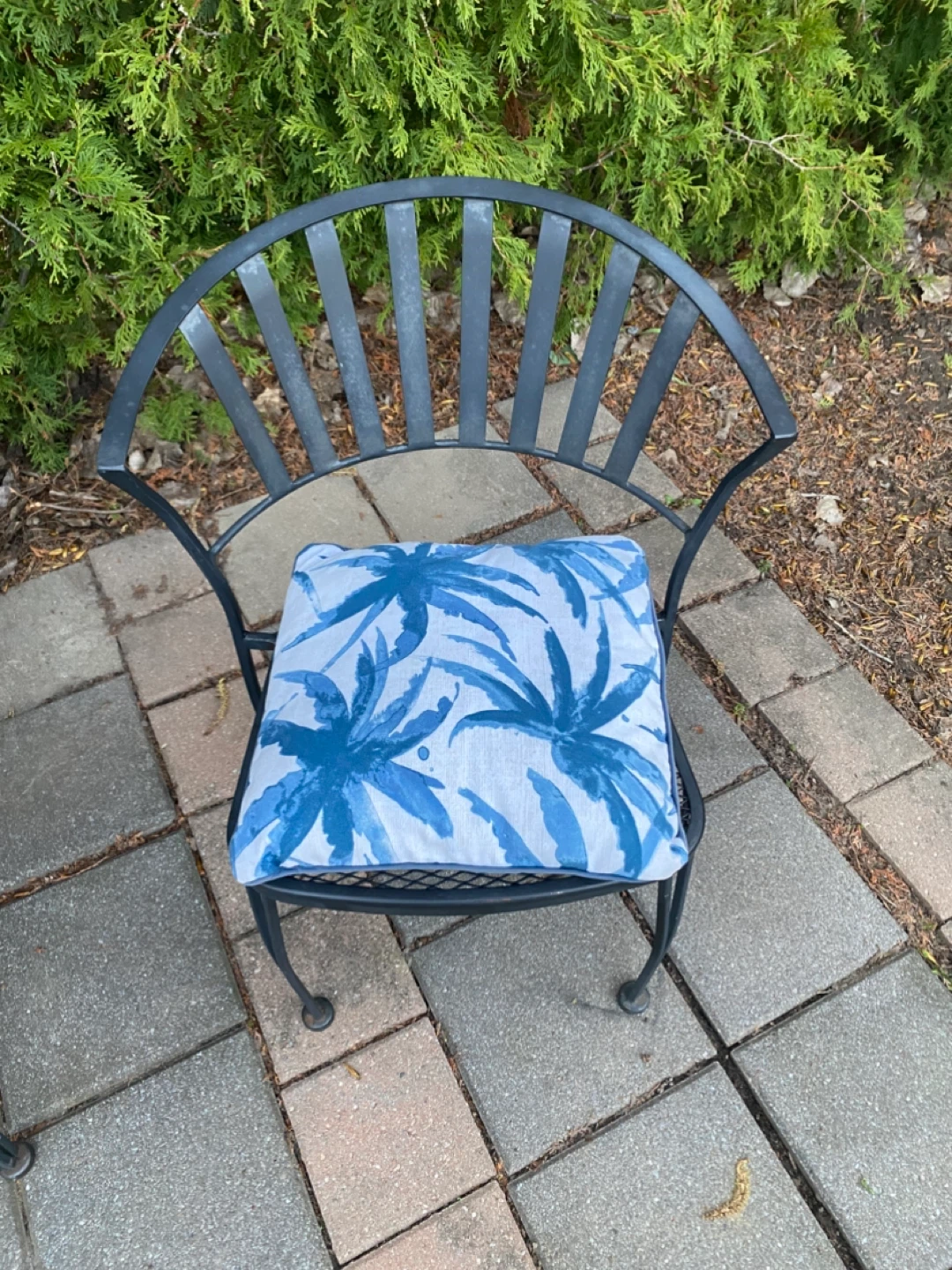 3-Piece Metal Patio Set with Glass Top Table - photo 3