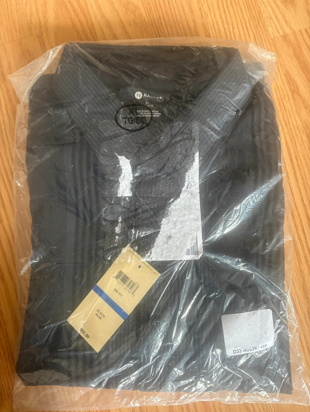 Haggar Men's Black XL Polo Shirt