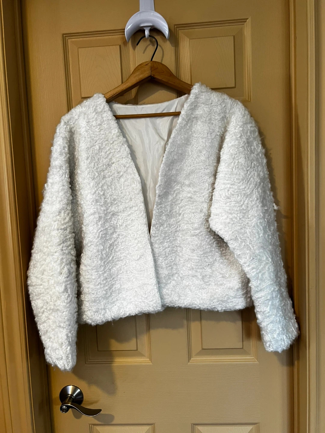 White Faux Fur Sherpa (wool) Jacket