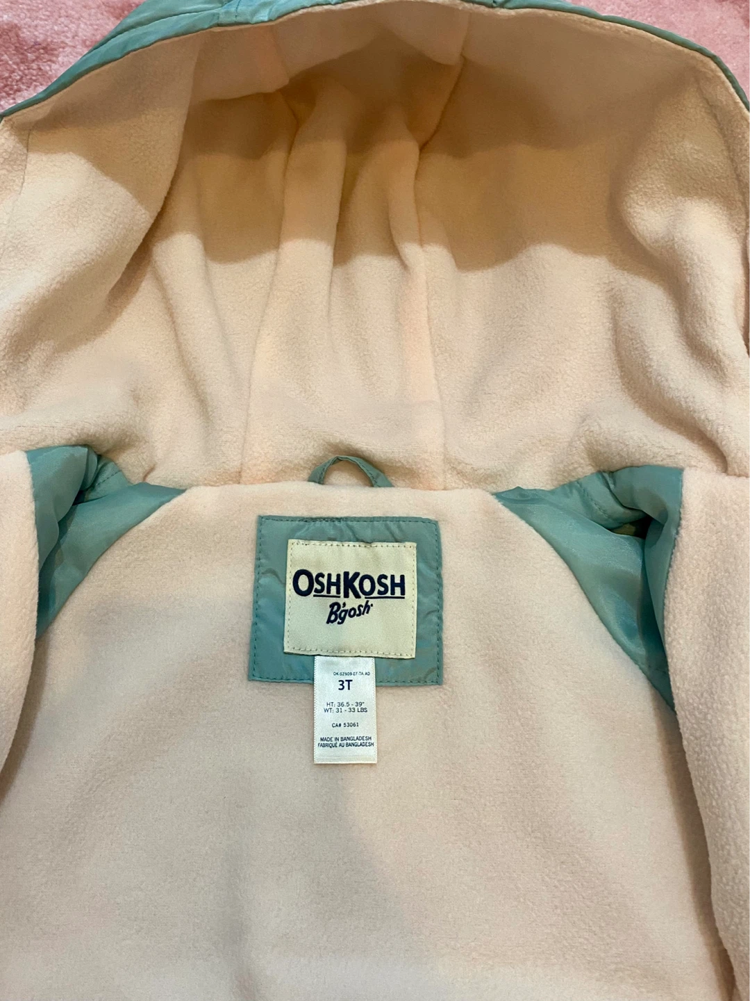 OshKosh B'gosh Kids Green Hooded Jacket - Size 3T - photo 3