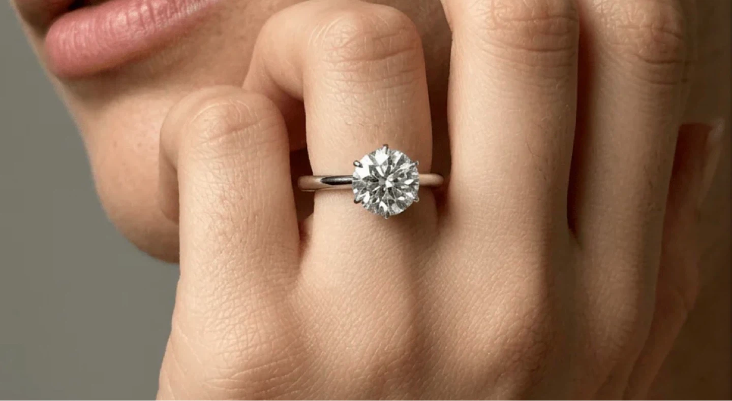VVS1 Moissanite Engagement/Promise Ring - photo 3