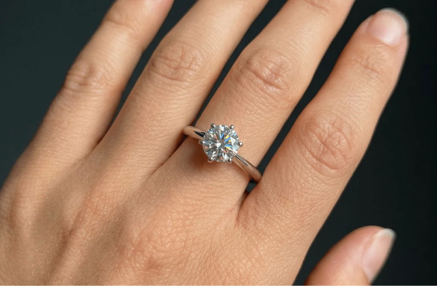 VVS1 Moissanite Engagement/Promise Ring - photo 2