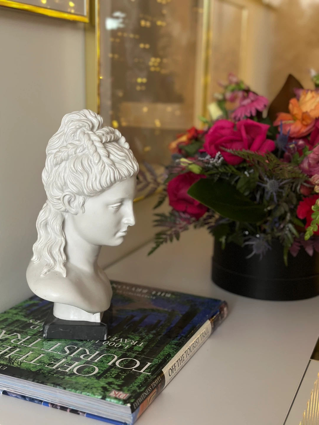 White Stone/Marble Bust Sculpture Set
