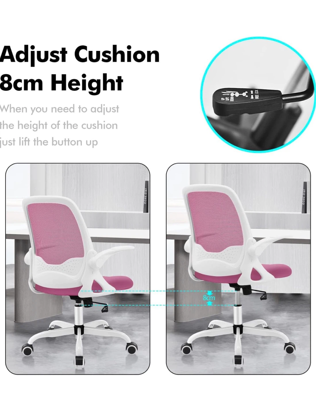 Stylish Pink Ergonomic Office Chair – Like New - photo 5