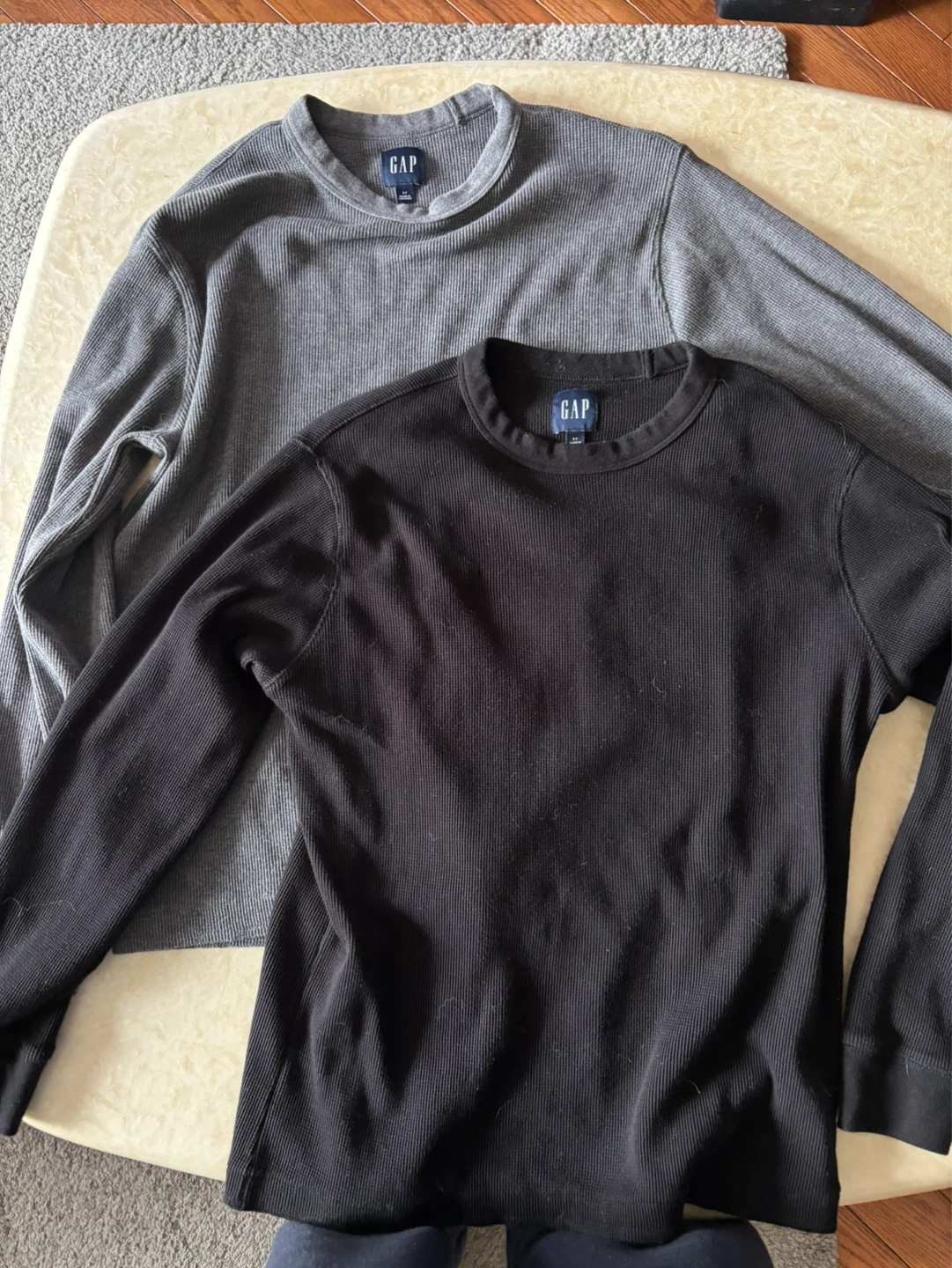🌱 GAP Long Sleeve Thermal Shirts - Grey & Black S