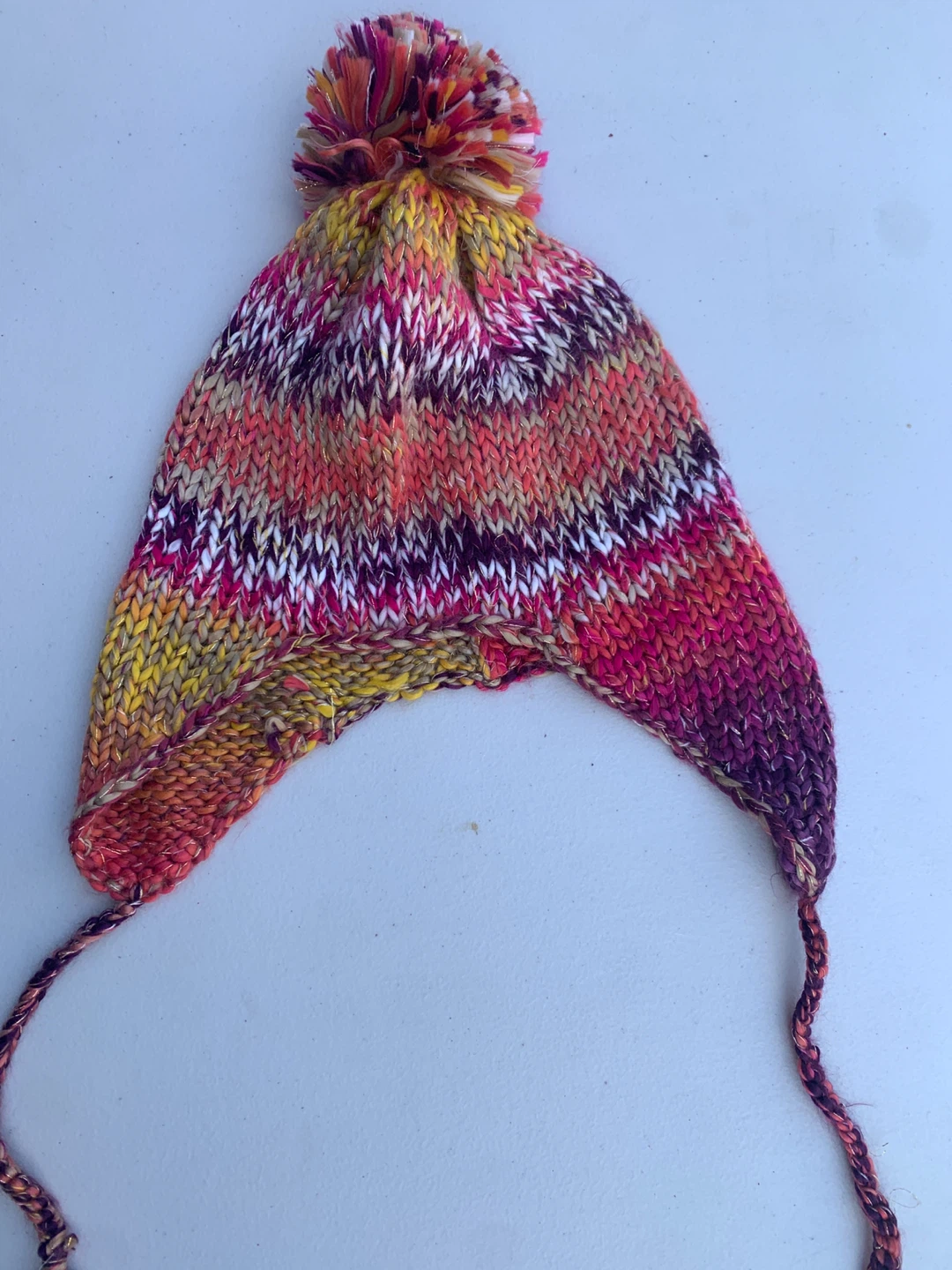 Knit Pom Pom Hat with Ear Flaps