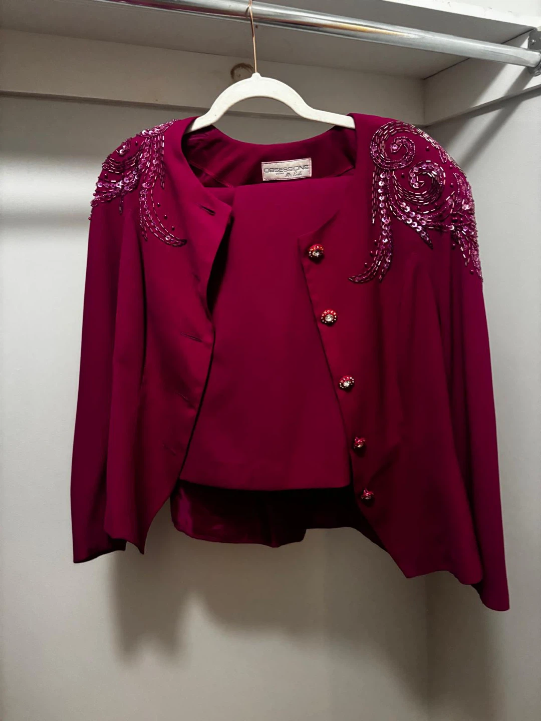 OBSESSION by Bob Mackie Beaded Magenta Suit Set - photo 2