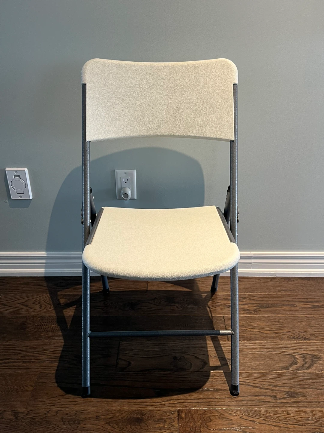 Stong Folding Chair - White Plastic and Metal