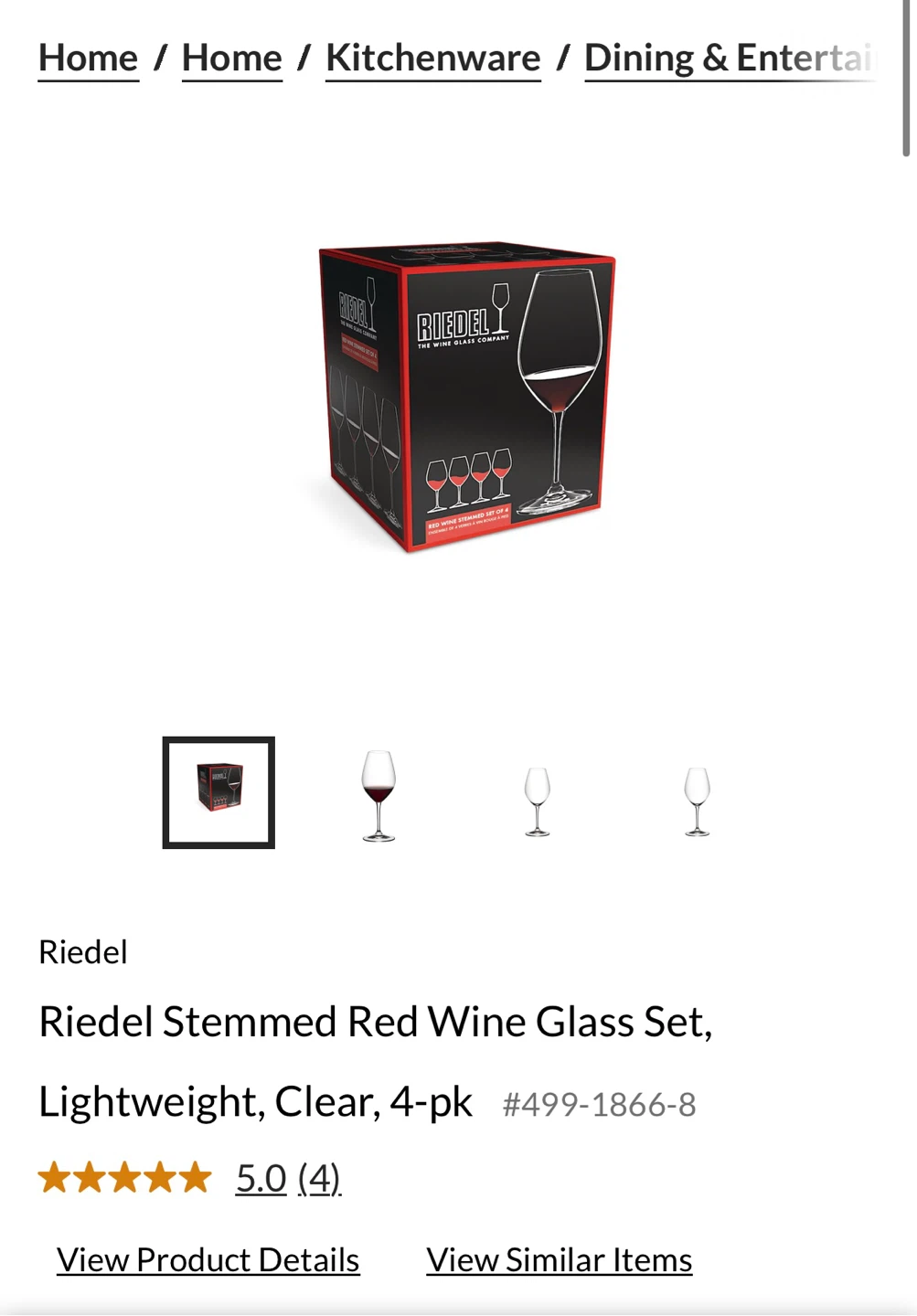 Riedel Stemmed Red Wine Glasses x4 - photo 3