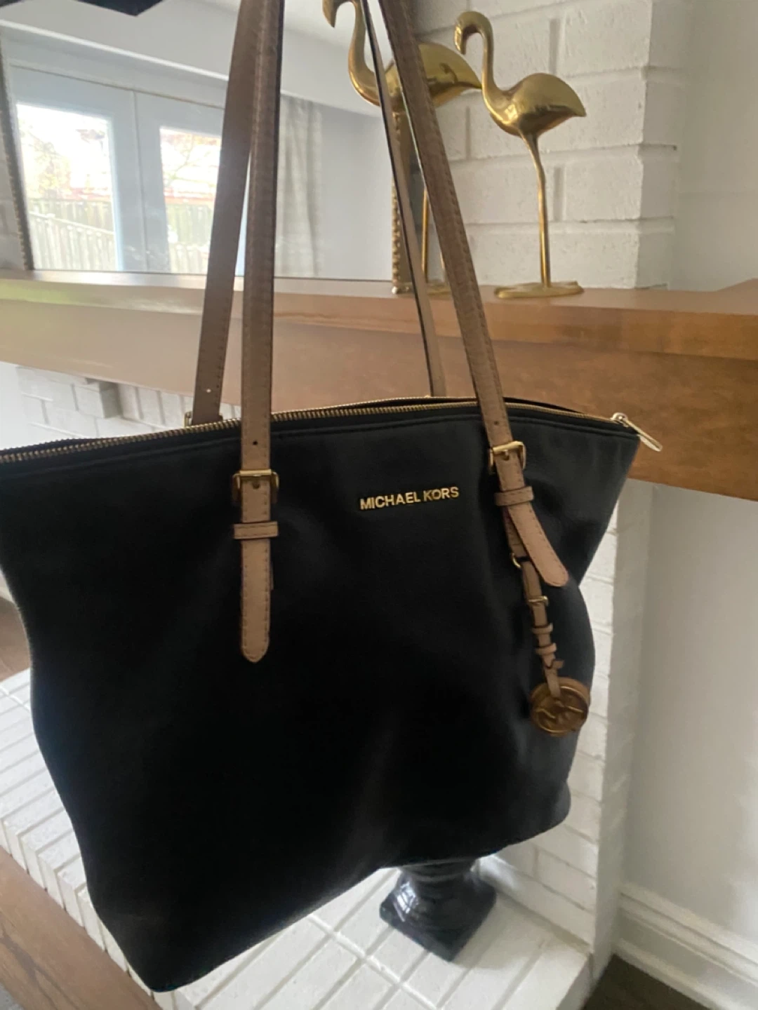 Michael Kors Black Leather Tote Bag