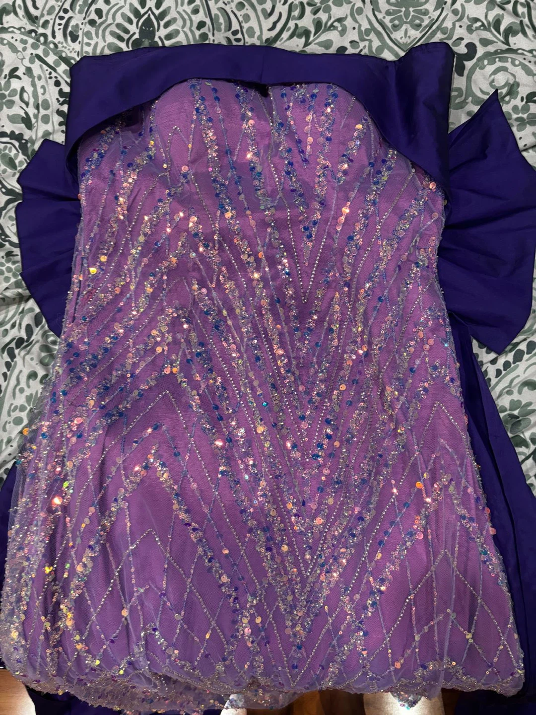 Purple Sequin Corset Gown - photo 2