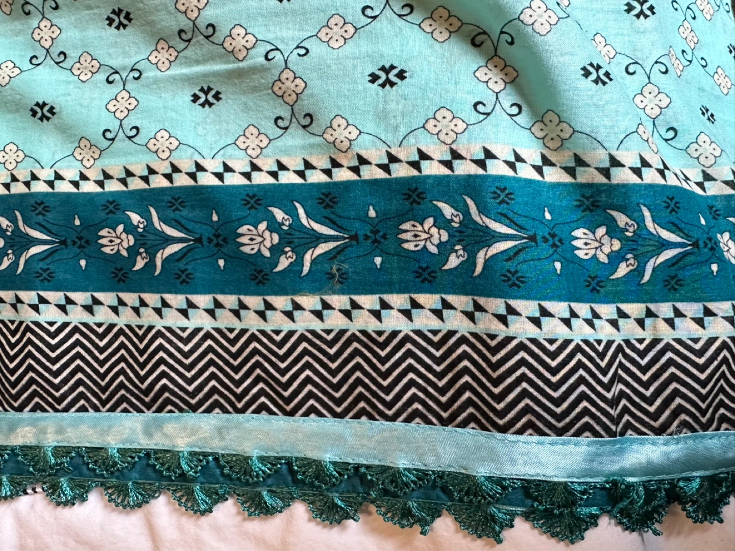 Blue Kaftan Dress with Pattern - photo 2
