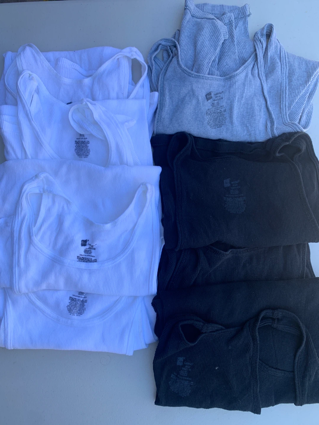 Hanes Men's Tank Tops - White, Black, Gray