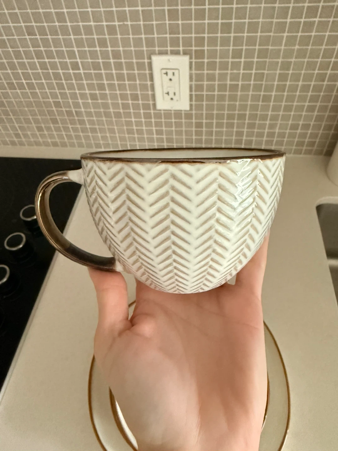Set of 6 White & Gold Ceramic Coffee Cups - photo 3