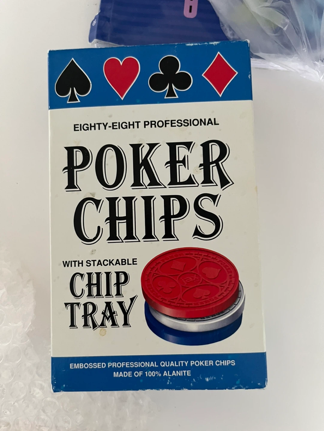 Eighty-Eight Professional Poker Chips with Stackable Chip Tray