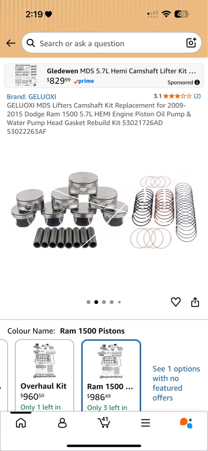 GELUOXİ MDS Lifters Camshaft Kit for Dodge Ram 1500 5.7L HEMI - photo 4