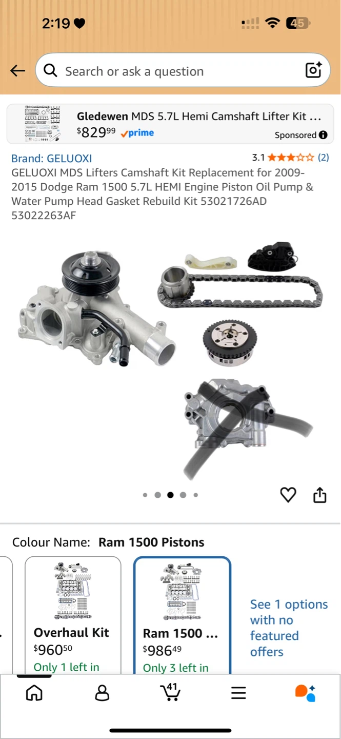GELUOXİ MDS Lifters Camshaft Kit for Dodge Ram 1500 5.7L HEMI - photo 3