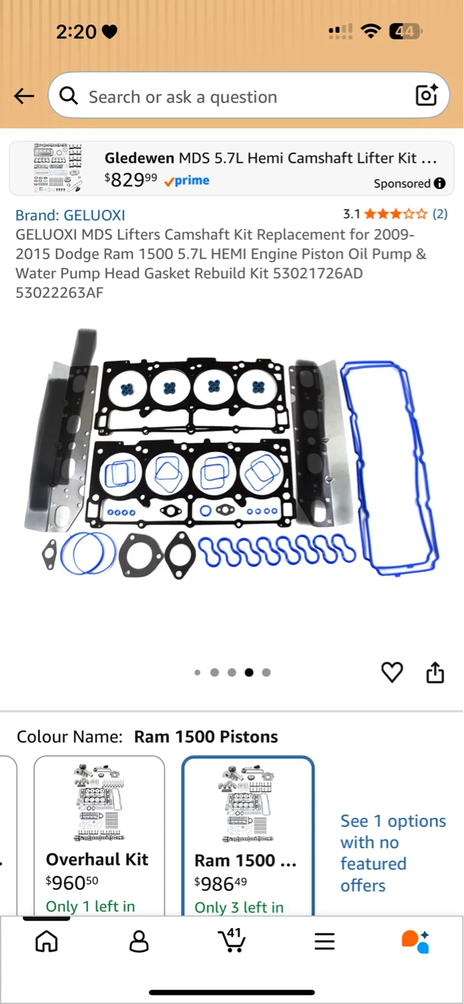 GELUOXİ MDS Lifters Camshaft Kit for Dodge Ram 1500 5.7L HEMI - photo 5