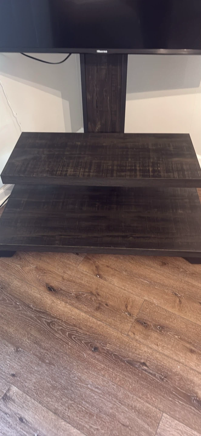Dark Wood TV Stand with Mount
