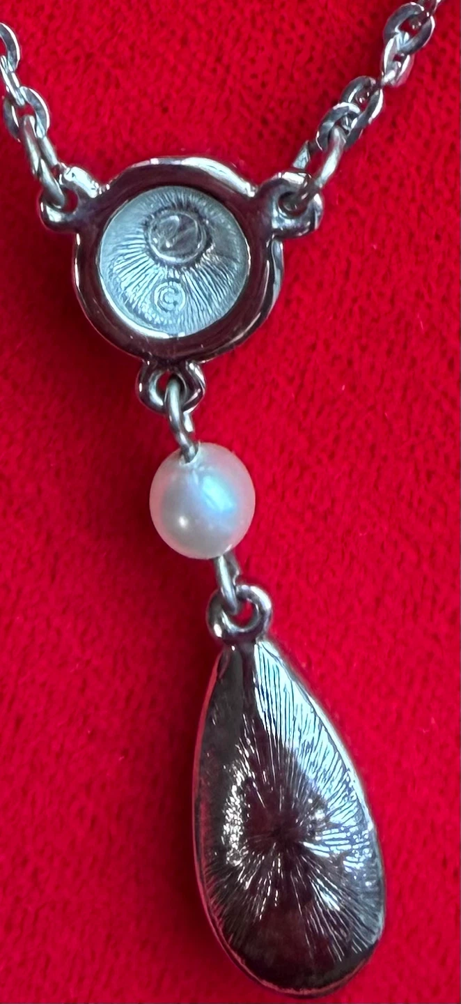 Swarovski Pearl and Crystal Teardrop Necklace - photo 3