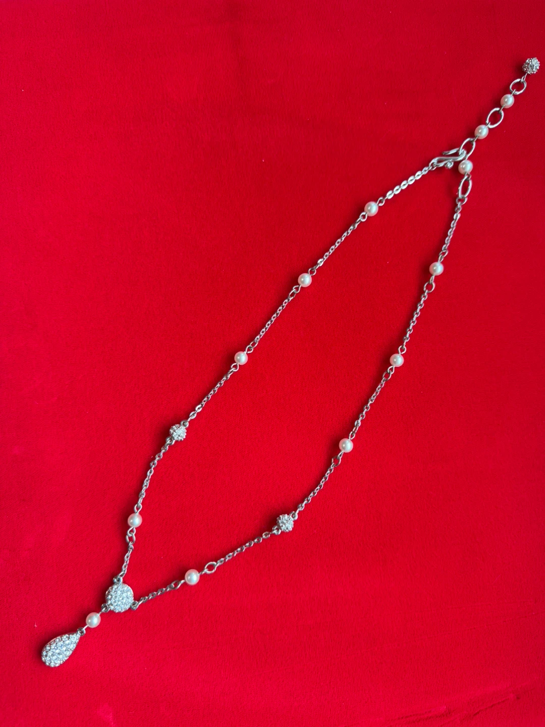 Swarovski Pearl and Crystal Teardrop Necklace